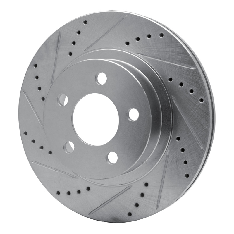 Ford Explorer Sport Brake Rotor (1) - Front Left - R1 Concepts - Drilled & Slotted - Silver - `01-`11